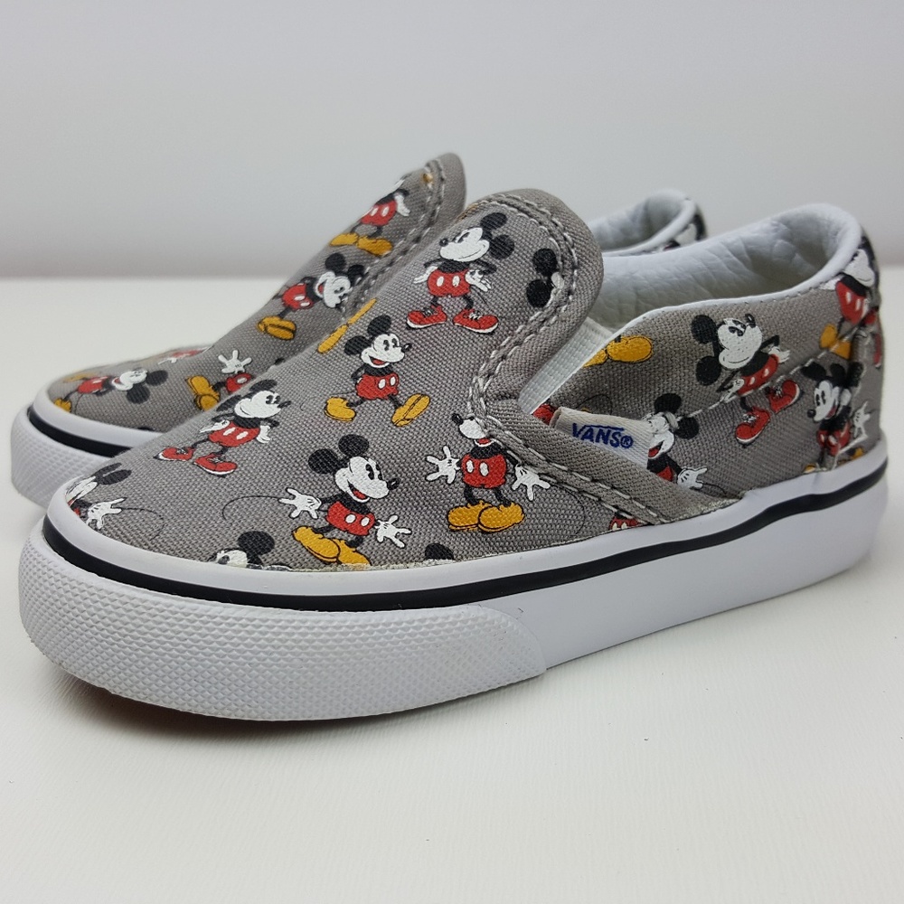 Vans Mickey Mouse Disney Toddler 5.5 Slip on Gray